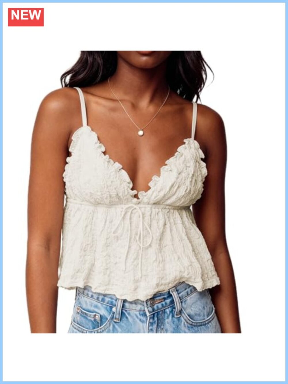 Y2K Ruched Camisole Sleeveless Spaghetti Strap V Neck Bow Tank Top